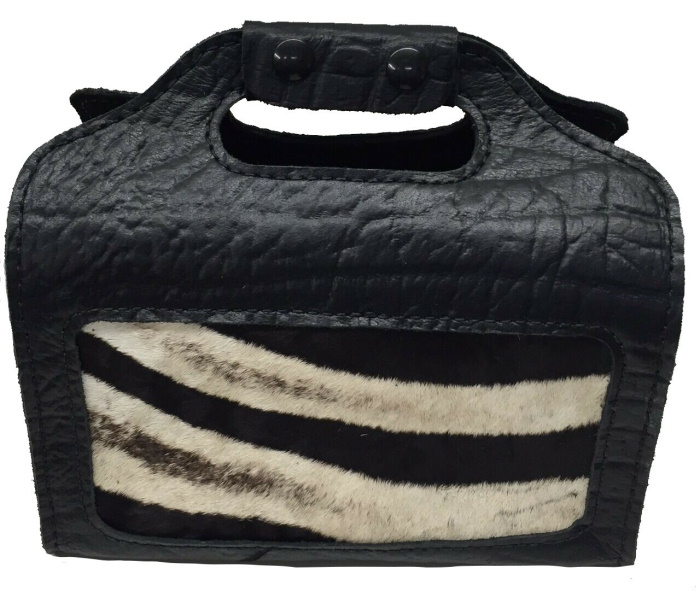 (image for) Zebra & Black Cape Buffalo Hide 4 Box Shot Shell Carrier